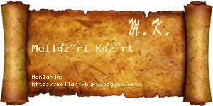 Mellári Kürt névjegykártya